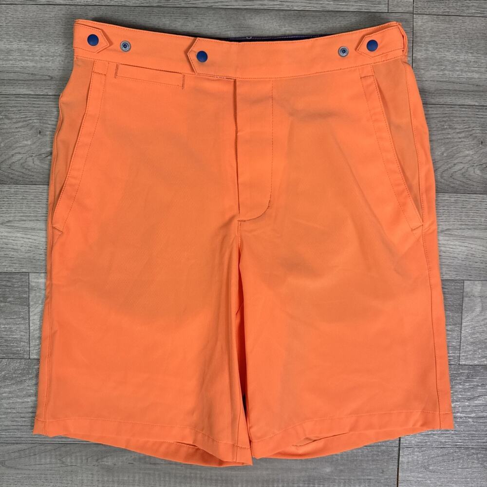 B Draddy Flat Front Stretch Lightweight Golf Shorts Orange sz S